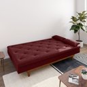 Ver imagem 2 de Sofá Cama 3 Lugares em Suede Tokio Yescasa Vermelho Marsala/Mel