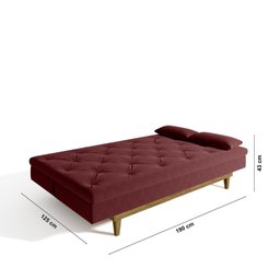 Sofá Cama 3 Lugares em Suede Tokio Yescasa - 4