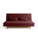 Ver imagem 5 de Sofá Cama 3 Lugares em Suede Tokio Yescasa Vermelho Marsala/Castanho