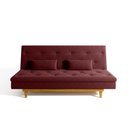 Ver imagem 5 de Sofá Cama 3 Lugares em Suede Tokio Yescasa Vermelho Marsala/Cerejeira