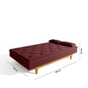 Ver imagem 4 de Sofá Cama 3 Lugares em Suede Tokio Yescasa Vermelho Marsala/Cerejeira