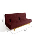 Ver imagem 3 de Sofá Cama 3 Lugares em Suede Tokio Yescasa Vermelho Marsala/Cerejeira