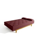 Ver imagem 6 de Sofá Cama 3 Lugares em Suede Tokio Yescasa Vermelho Marsala/Cerejeira