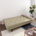 Ver imagem 2 de Sofá Cama 3 Lugares em Suede Tokio Yescasa Bege Castor/Tabaco