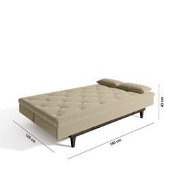 Sofá Cama 3 Lugares em Suede Tokio Yescasa - 4
