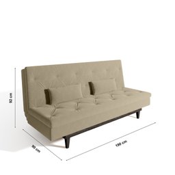 Sofá Cama 3 Lugares em Suede Tokio Yescasa - 3