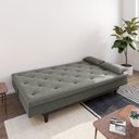 Ver imagem 2 de Sofá Cama 3 Lugares em Suede Tokio Yescasa Cinza/Tabaco
