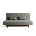 Ver imagem 5 de Sofá Cama 3 Lugares em Suede Tokio Yescasa Cinza/Tabaco