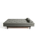 Ver mais imagens de Sofá Cama 3 Lugares em Suede Tokio Yescasa Cinza/Tabaco