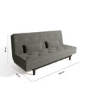 Ver imagem 3 de Sofá Cama 3 Lugares em Suede Tokio Yescasa Cinza/Tabaco