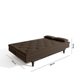 Sofá Cama 3 Lugares em Suede Tokio Yescasa - 4
