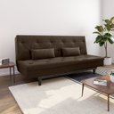 Ver imagem 1 de Sofá Cama 3 Lugares em Suede Tokio Yescasa