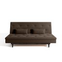 Ver imagem 5 de Sofá Cama 3 Lugares em Suede Tokio Yescasa Marrom/Tabaco