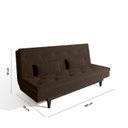 Ver imagem 3 de Sofá Cama 3 Lugares em Suede Tokio Yescasa Marrom/Tabaco