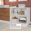 Ver imagem 5 de Escrivaninha em L com 3 Gavetas e 2 Nichos Multimóveis Crrui-ESC008 Branco/Madeirado