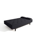 Ver imagem 6 de Sofá Cama 3 Lugares em Suede Tokio Yescasa Preto/Tabaco