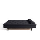 Ver mais imagens de Sofá Cama 3 Lugares em Suede Tokio Yescasa Preto/Tabaco