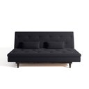 Ver imagem 5 de Sofá Cama 3 Lugares em Suede Tokio Yescasa Preto/Tabaco