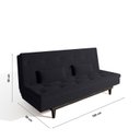 Ver imagem 3 de Sofá Cama 3 Lugares em Suede Tokio Yescasa Preto/Tabaco