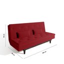 Ver imagem 3 de Sofá Cama 3 Lugares em Suede Tokio Yescasa Vermelho/Tabaco