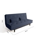 Ver imagem 3 de Sofá Cama 3 Lugares em Suede Tokio Yescasa Azul/Tabaco