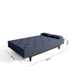Sofá Cama 3 Lugares em Suede Tokio Yescasa - 4