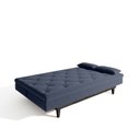 Ver imagem 6 de Sofá Cama 3 Lugares em Suede Tokio Yescasa Azul/Tabaco