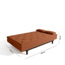 Ver imagem 4 de Sofá Cama 3 Lugares em Suede Tokio Yescasa Laranja/Tabaco