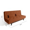 Ver imagem 3 de Sofá Cama 3 Lugares em Suede Tokio Yescasa Laranja/Tabaco