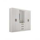 Ver imagem 1 de Guarda Roupa Casal 4 Portas 3 Gavetas com Espelho Branco