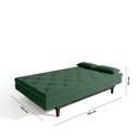 Ver imagem 4 de Sofá Cama 3 Lugares em Suede Tokio Yescasa Verde/Tabaco