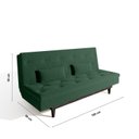 Ver imagem 3 de Sofá Cama 3 Lugares em Suede Tokio Yescasa Verde/Tabaco