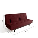 Ver imagem 3 de Sofá Cama 3 Lugares em Suede Tokio Yescasa Vermelho Marsala/Tabaco