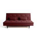 Ver imagem 5 de Sofá Cama 3 Lugares em Suede Tokio Yescasa Vermelho Marsala/Tabaco