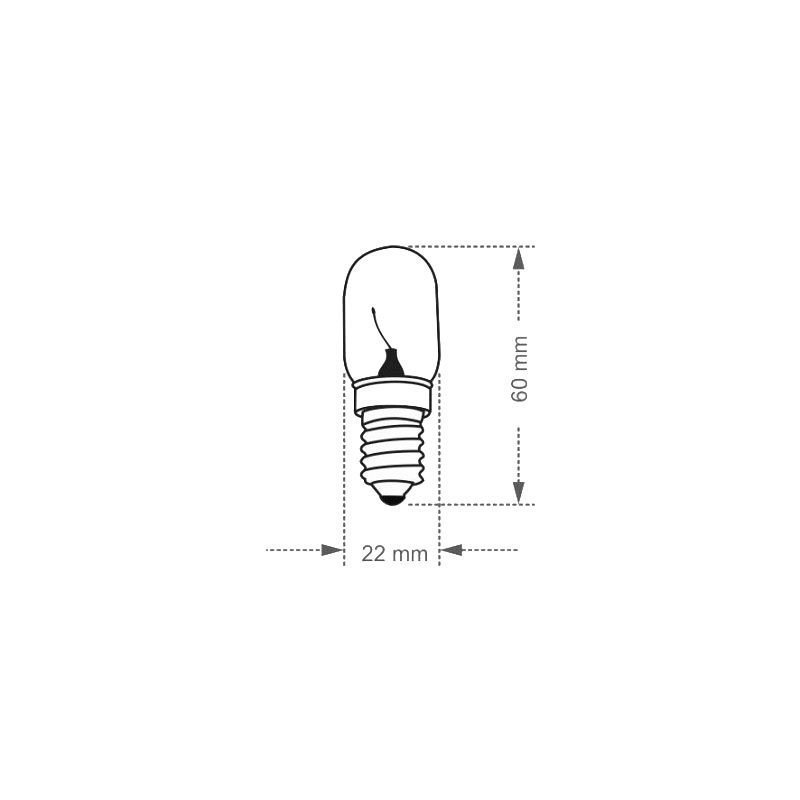 Lâmpada Incandescente Taschibra T22 para Microondas 15W E14 2700K Luz Amarela 220V - 2