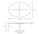 Ver imagem 3 de Mesa de Jantar Tulipa Saarinen Oval 244x122 Cm Laqueada Personal Decor