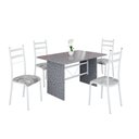 Ver imagem 2 de Conjunto Sala de Jantar Mesa Retangular 120x75cm Tampo Granito Ocre 4 Cadeiras Marselha Branco/Paraopeba