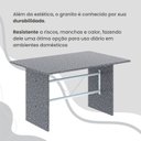 Ver mais imagens de Conjunto Sala de Jantar Mesa Retangular 120x75cm Tampo Granito Ocre 4 Cadeiras Marselha Branco/Paraopeba