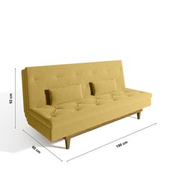 Sofá Cama 3 Lugares em Suede Tokio Yescasa - 5