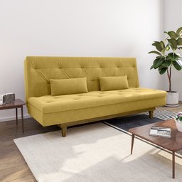 Sofá Cama 3 Lugares em Suede Tokio Yescasa - 1