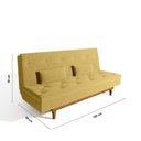 Ver imagem 3 de Sofá Cama 3 Lugares em Suede Tokio Yescasa Amarelo Mostarda/Mel