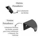 Ver imagem 4 de Kit 10 Puxador Porta Gavet Móveis Cozinha Drop Alumínio 50mm - Titanio