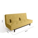 Ver imagem 3 de Sofá Cama 3 Lugares em Suede Tokio Yescasa Amarelo Mostarda/Tabaco