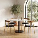 Ver imagem 1 de Cadeira de Jantar Kit 4 Lizzie Base Tubular Dourado Encosto Castanho PU D03 - D'Rossi