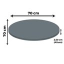 Ver imagem 3 de Mesa Quadrada Alpha Inox Prata 73,50 Cm (altura) Tampo Mdp Redondo 70 Cm Grafito (larg)