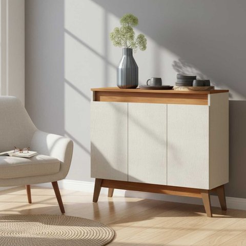 Aparador Buffet 3 Portas 91cm Treviso Soluzione Móveis