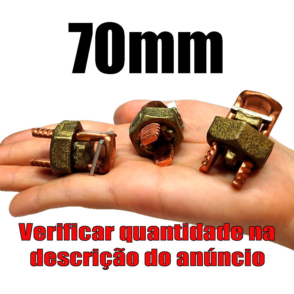 Kit 10 Split Bolt Conector Parafuso Fendido Bimetálico 70mm para Emenda Cabos Cobre Alumínio - 3