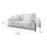 Sofá 2 Lugares Linho 210cm Almofada Solta Removíveis Bellagio - 3