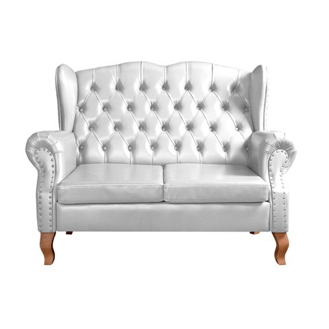 Namoradeira Chesterfield Imperador Sofá Vintage Capitonê - Couríssimo Branco