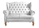 Ver imagem 1 de Namoradeira Chesterfield Imperador Sofá Vintage Capitonê - Couríssimo Branco